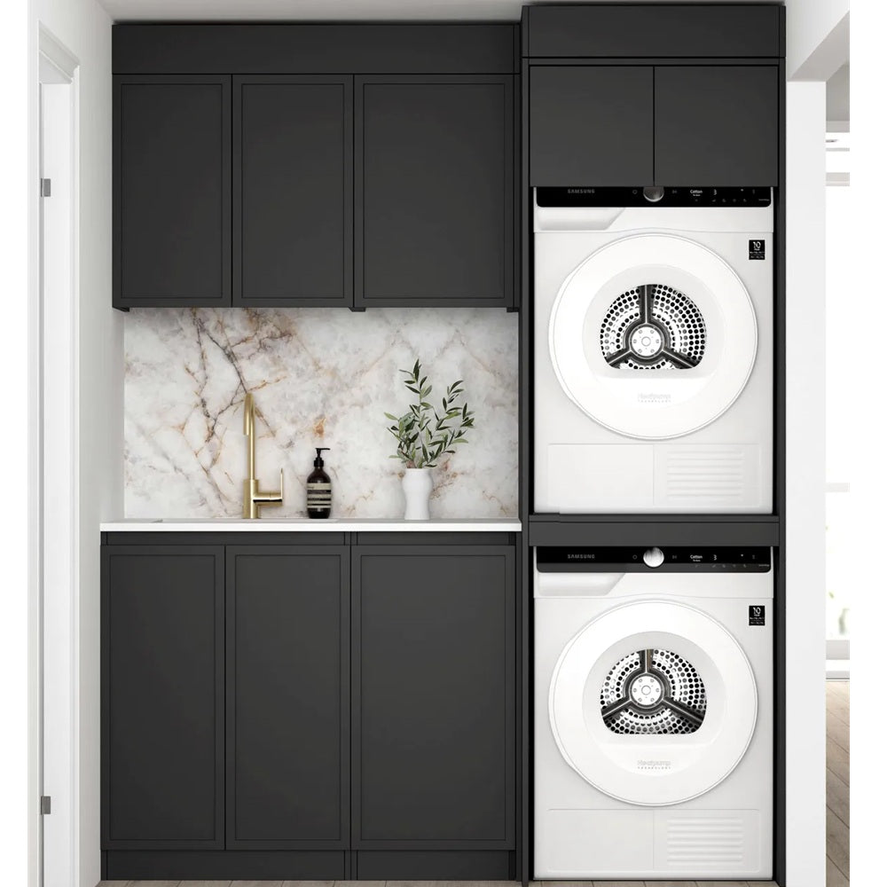 Otti Hampshire Laundry Kit 1715C Black / Cloudy Carrara Top LA-1715C-BOHB-CA