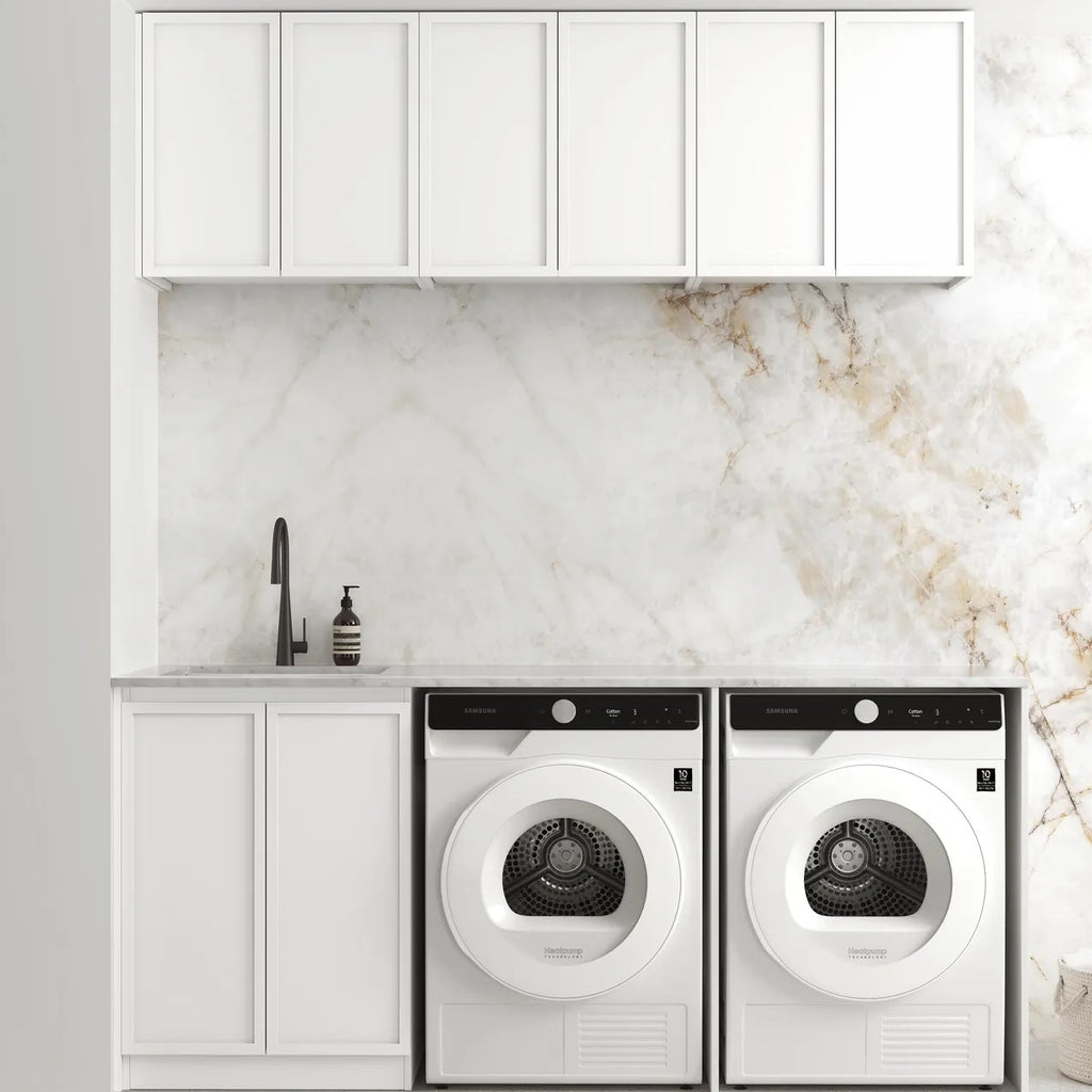 Otti Hampshire Laundry Kit 1960A White / Natural Carrara Marble Top LA-1960A-BOHW-NCA