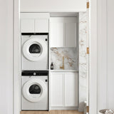 Otti Hampshire Laundry Kit 1305C White / Natural Carrara Marble Top LA-1305C-BOHW-NCA