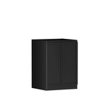 Otti Hampshire Laundry Cabinet 1300mm Black / Cloudy Carrara Top LA-1300-BOHB-CA