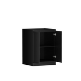 Otti Hampshire Laundry Cabinet 1300mm Black / Cloudy Carrara Top LA-1300-BOHB-CA