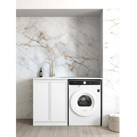 Otti Hampshire Laundry Cabinet 1300mm White / Matte White Top LA-1300-BOHW-MW