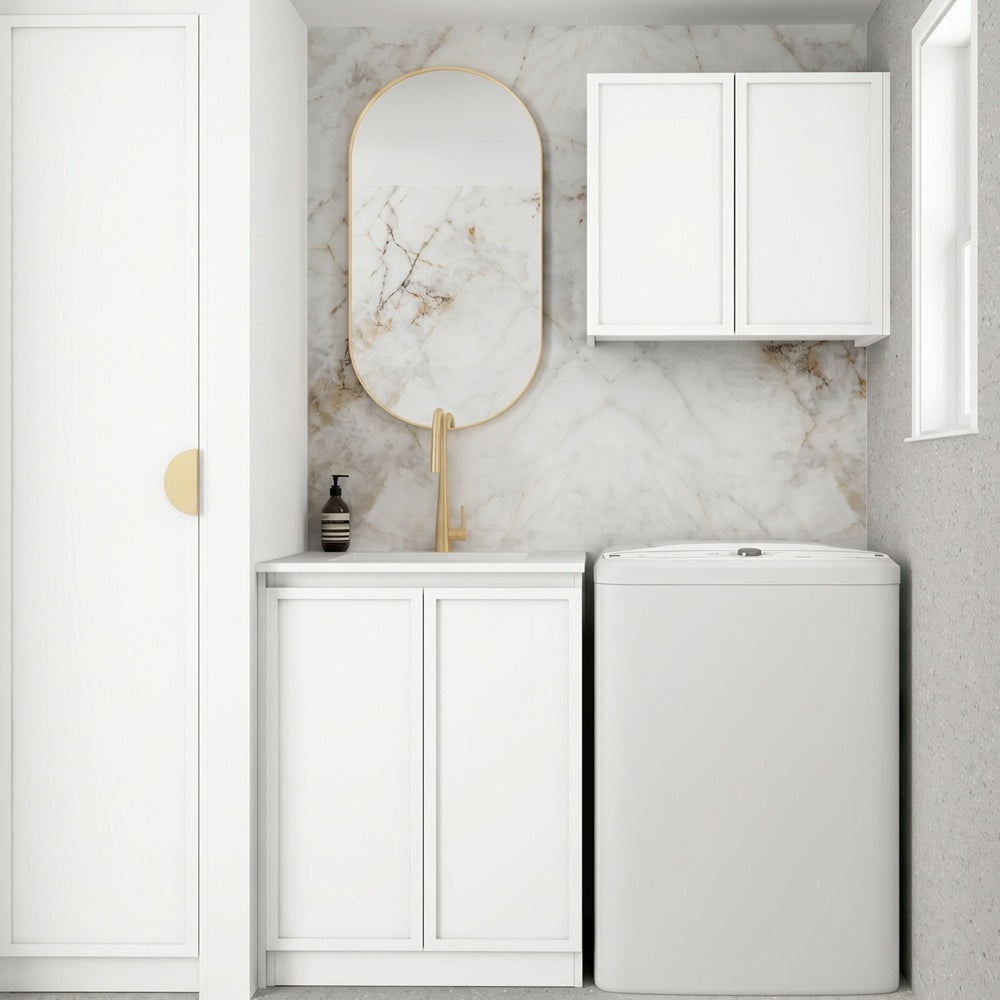 Otti Hampshire Mini Laundry Kit 650mm White / Pure White Top LA-650A-BOHW-PW