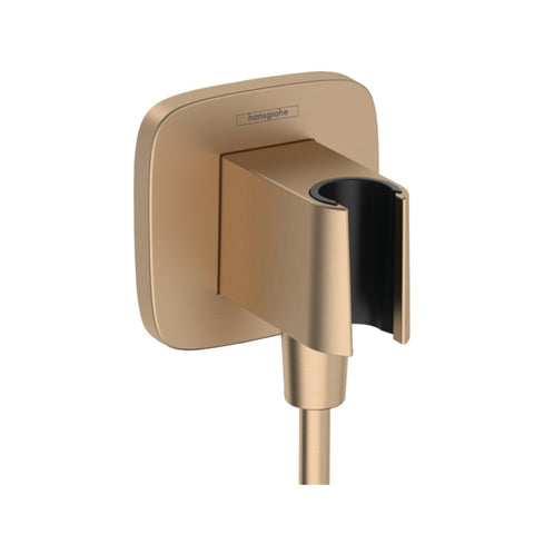 Hansgrohe Fixfit Q Wall Outlet w/ Shower Holder Brushed Bronze 26887140