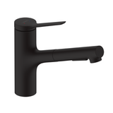 Hansgrohe Zesis M33 Single Lever Kitchen Mixer 150 Pull-Out Spray Matte Black 74800673