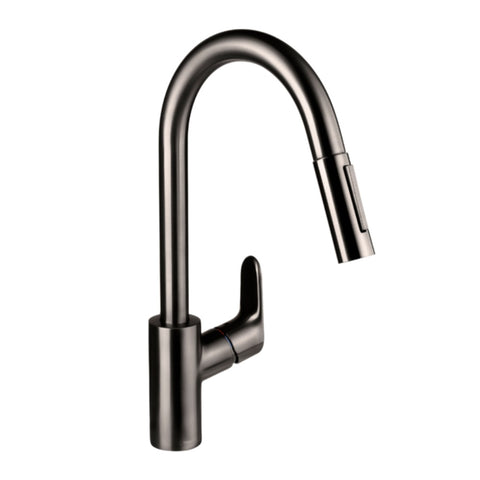 Hansgrohe Decor Single Lever Kitchen Mixer 240mm Pull-Out Spray Brushed Black Chrome 31815343