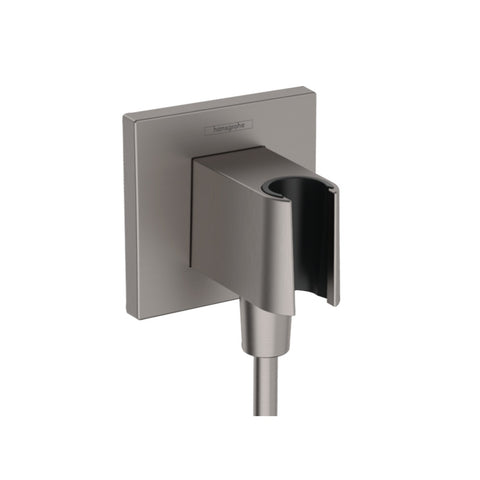 Hansgrohe Fixfit E Wall Outlet w/ Shower Holder Brushed Black Chrome 26889340