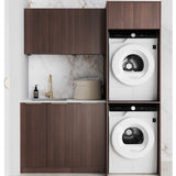 Otti Havana Fluted Laundry Kit 1715C Sable Walnut / Natural Carrara Marble Top LA-1715C-HASW-NCA