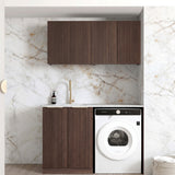 Otti Havana Fluted Laundry Kit 1305B Sable Walnut / Pure White Top LA-1305B-HASW-PW