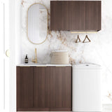 Otti Havana Fluted Laundry Kit 1715A Sable Walnut / Matte White Top LA-1715A-HASW-MW