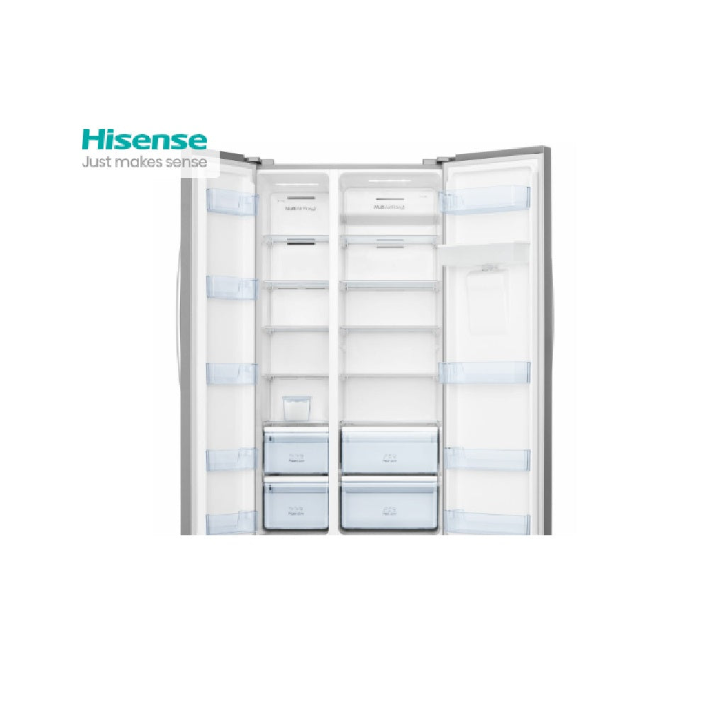 Hisense Refrigerator Side by Side 588L with Water Dispenser Stainless