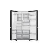 Hisense Refrigerator Side By Side 632L non plumbed Water and Ice Black Steel HRSBS632BW