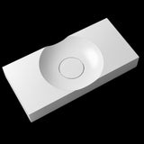 Kaskade Pure Hollywood Wall Hung Rectangular-Round Stone Basin 1000mm Matte White VXA20-1000-NIK9139NA