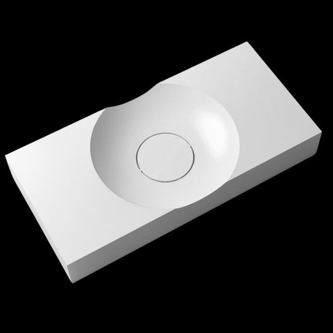 Kaskade Pure Hollywood Wall Hung Rectangular-Round Stone Basin 1000mm Matte White VXA20-1000-NIK9139NA