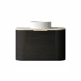 Otti Bondi Curve Wall Hung Vanity 750mm Black Oak / Sand Dune Top BO750BST-SD