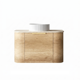Otti Bondi Curve Wall Hung Vanity 750mm Natural Oak / Sand Dune Top BO750NST-SD
