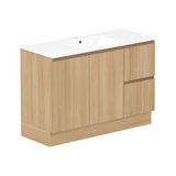 ADP Jane 1200mm Centre Bowl 1TH Vanity Wall Hung / Floor Mount (Right Drawers) Plantation Ash Silk Matte JANFCW1200WKCCM