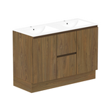 ADP Jane 1200mm Double Bowl 1TH Vanity Wall Hung / Floor Mount Natural Walnut Silk Matte JANFCW1200WKDCM