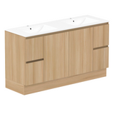 ADP Jane 1500mm Double Bowl 1TH Vanity Wall Hung / Floor Mount Plantation Ash Silk Matte JANFCW1500WKDCM