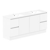 ADP Jane Express 1800mm Double Bowl 1TH Vanity Wall Hung / Floor Mount Polar White Silk Gloss JAXFCW1800WKDCM