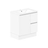 ADP Jane Express 750mm Centre Bowl 1TH Vanity Wall Hung / Floor Mount Polar (Right Drawers) White Silk Gloss JAXFCW0750WKCCM