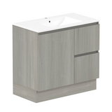 ADP Jane 900mm Centre Bowl 1TH Vanity Wall Hung / Floor Mount Polar (Right Drawers)  Palomera Oak Silk Matte JANFCW0900WKCCM