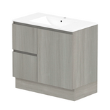 ADP Jane 900mm Centre Bowl 1TH Vanity Wall Hung / Floor Mount (Left Drawers)  Palomera Oak Silk Matte JANFCW0900WKCCM