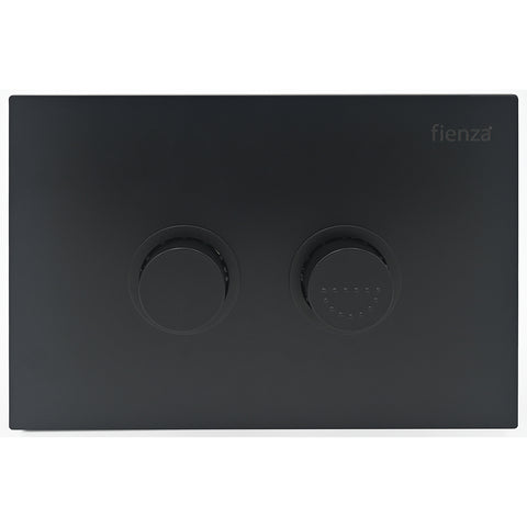 Fienza R&T Raised Button Flush Plate Matte Black JB05B