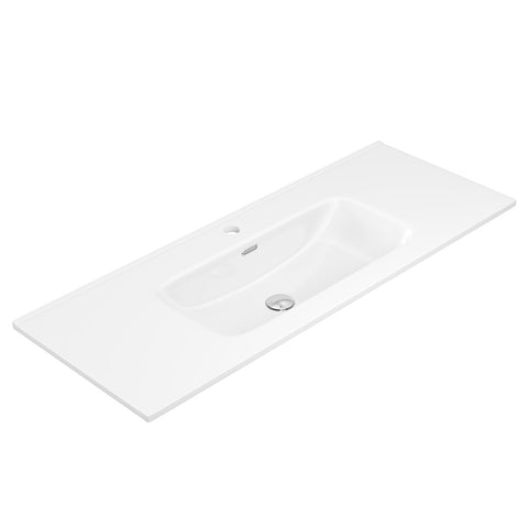 Fienza Joli Ceramic Basin Top Only (1 Taphole) 1200mmx460mm Gloss White JOL120