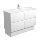 Fienza Joli Vanity 1200mm Satin White On Kickboard 1 Taphole JOL120BWK