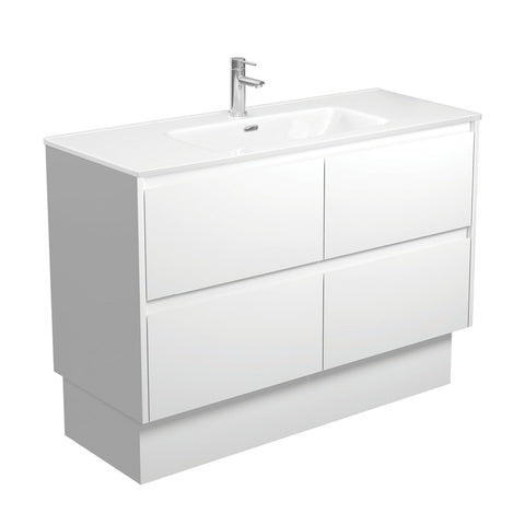 Fienza Joli Vanity 1200mm Satin White On Kickboard 1 Taphole JOL120BWK