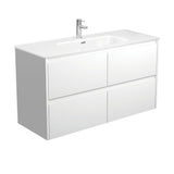 Fienza Joli Vanity 1200mm Satin White Wall Hung 1 Taphole JOL120BW