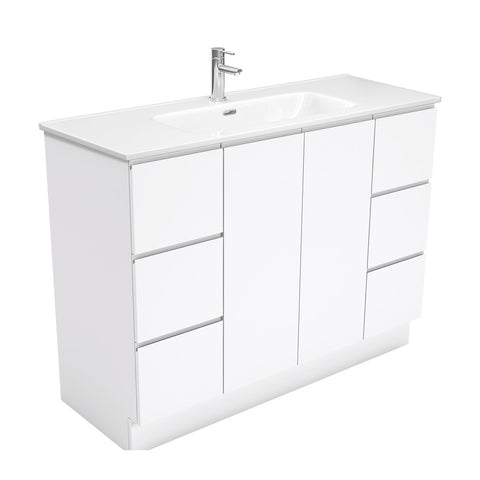 Fienza Joli Fingerpull Vanity On Kickboard (1 Taphole) 1200mm Gloss White JOL120C