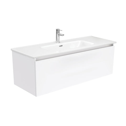 Fienza Joli Manu Wall Hung Vanity (1 Taphole) 1200mm Gloss White JOL120H