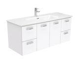 Fienza Joli Uni Wall Hung Vanity w/ Handles (1 Taphole) 1200mm Gloss White JOL120J