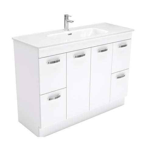 Fienza Joli Uni Vanity On Kickboard (1 Taphole) 1200mm Gloss White JOL120NKW