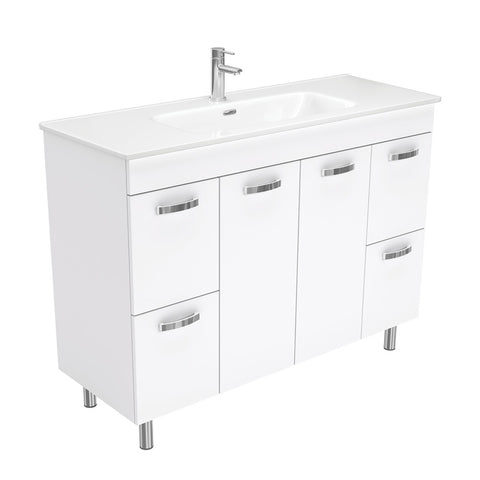 Fienza Joli Uni Vanity On Legs (1 Taphole) 1200mm Gloss White JOL120NLW