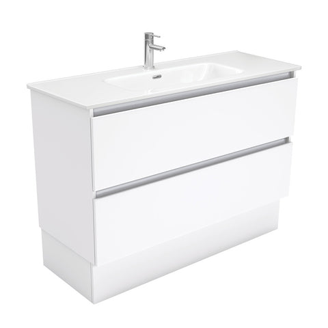 Fienza Joli Quest Vanity On Kickboard (1 Taphole) 1200mm Gloss White JOL120QK