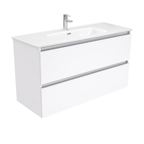 Fienza Joli Quest Wall Hung Vanity (1 Taphole) 1200mm Gloss White JOL120Q