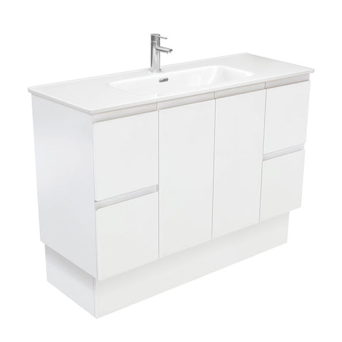 Fienza Joli Fingerpull Vanity On Kickboard (1 Taphole) 1200mm Satin White JOL120ZK
