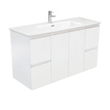Fienza Joli Fingerpull Wall Hung Vanity (1 Taphole) 1200mm Satin White JOL120Z