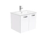 Fienza Joli Uni Wall Hung Vanity w/ Handles (1 Taphole) 600mm Gloss White JOL60J