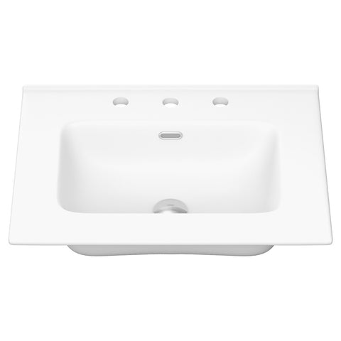 Fienza Joli Ceramic Vanity Bench Top 600mm (3 Taphole) Matte White JOL60MW-3