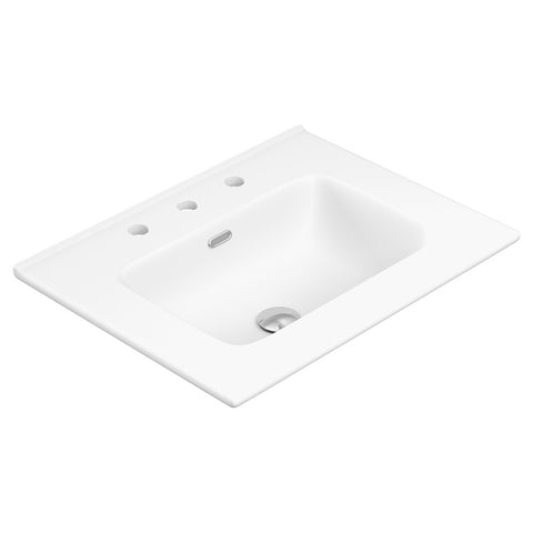 Fienza Joli Ceramic Vanity Bench Top 600mm (3 Taphole) Matte White JOL60MW-3