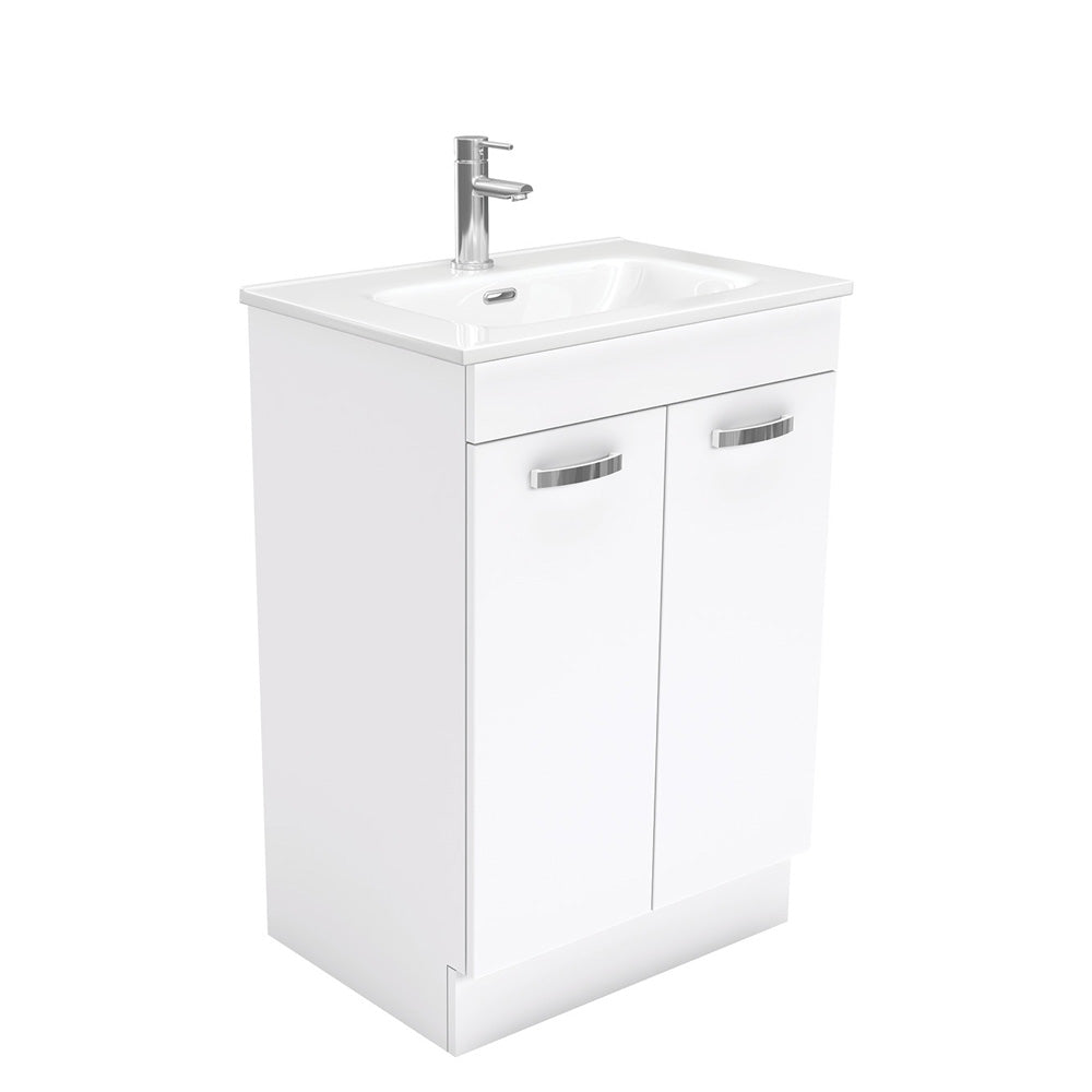 Fienza Joli Uni Vanity On Kickboard (1 Taphole) 600mm Gloss White JOL60NKW