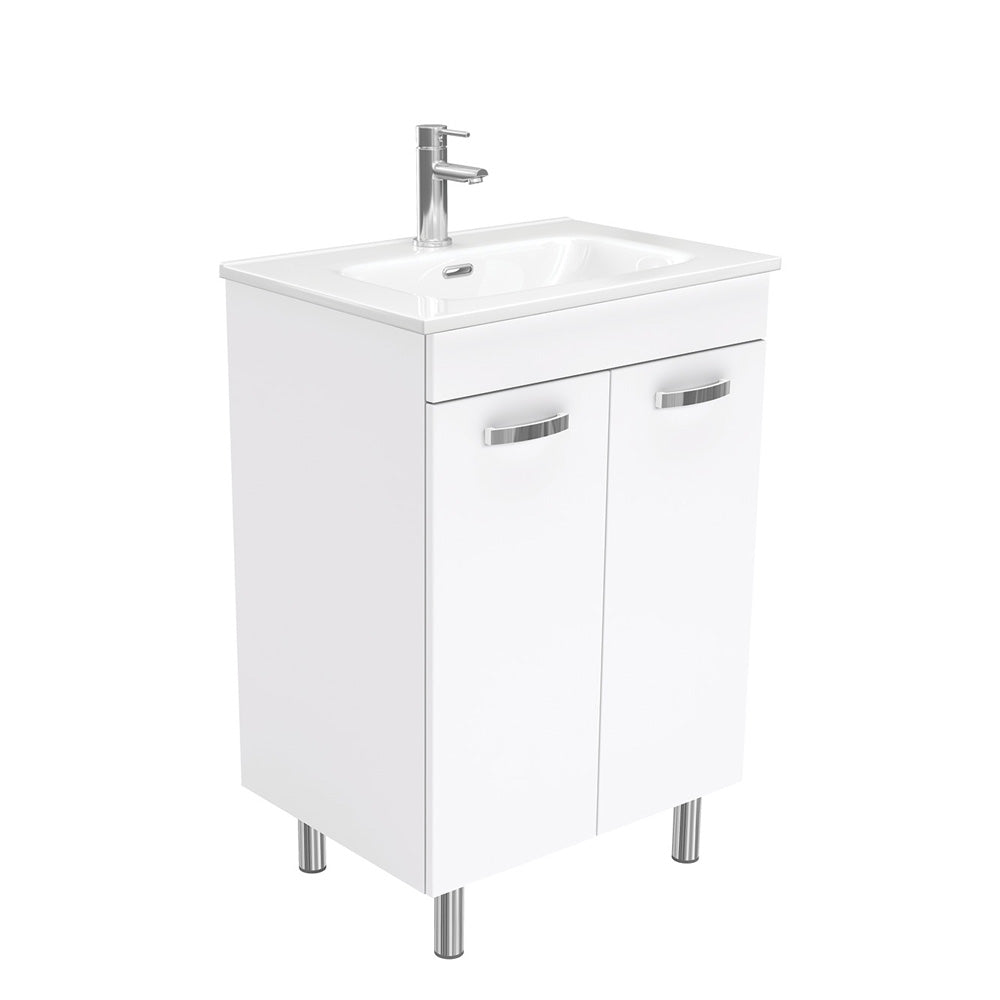 Fienza Joli Uni Vanity On Legs (1 Taphole) 600mm Gloss White JOL60NLW