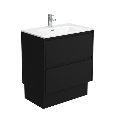 Fienza Joli Vanity 750mm Satin Black On Kickboard 1 Taphole JOL75BBK