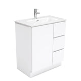 Fienza Joli Fingerpull Vanity On Kickboard Right Drawers (1 Taphole) 750mm Gloss White JOL75CR