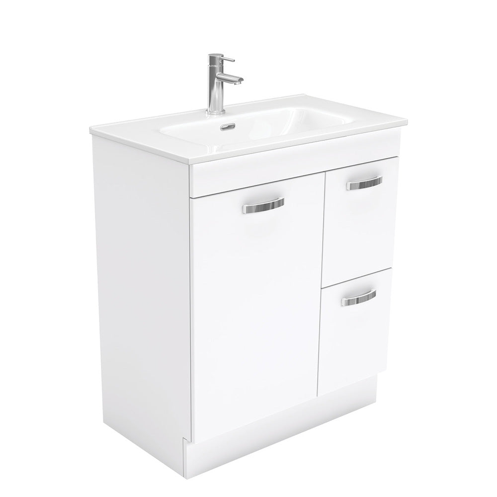 Fienza Joli Uni Vanity On Kickboard (1 Taphole) 750mm Gloss White JOL75NKWR