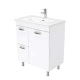 Fienza Joli Uni Vanity On Legs Left Drawers (1 Taphole) 750mm Gloss White JOL75NLWL